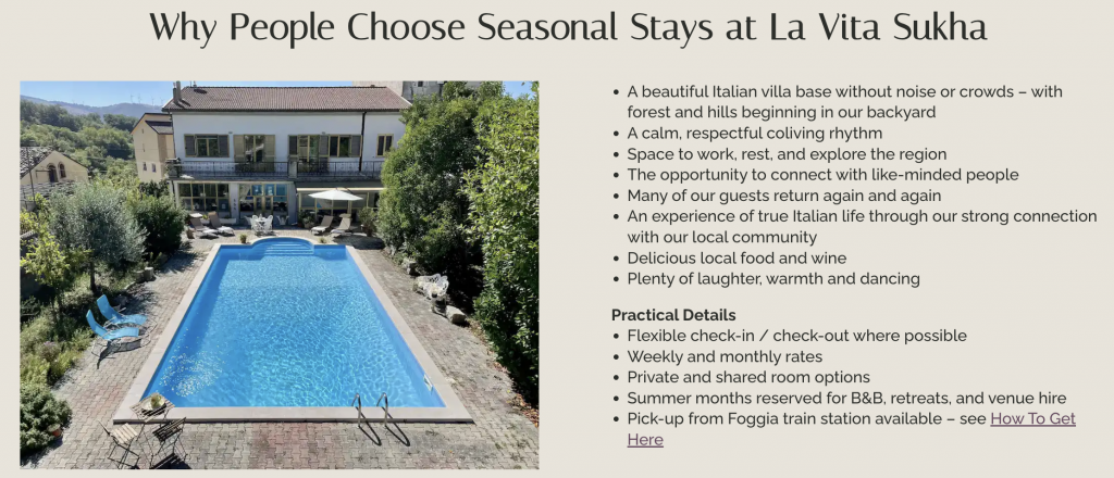 Seasonal Stays Italy